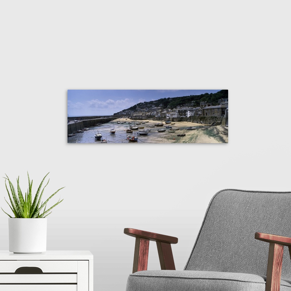 A modern room featuring Boats at a harbor Mousehole Cornwall England