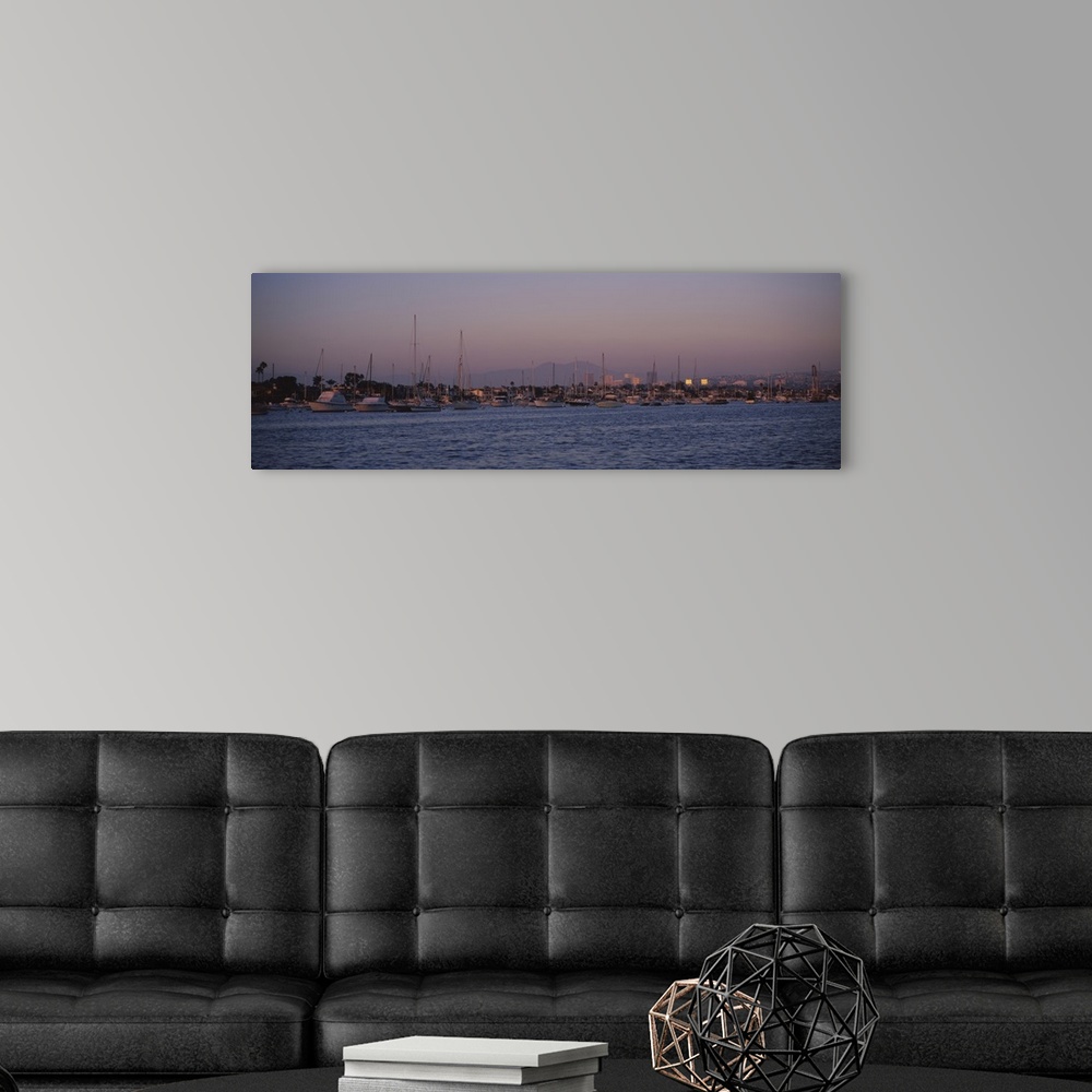 A modern room featuring Boats at a harbor, Newport Beach Harbor, Newport Beach, California