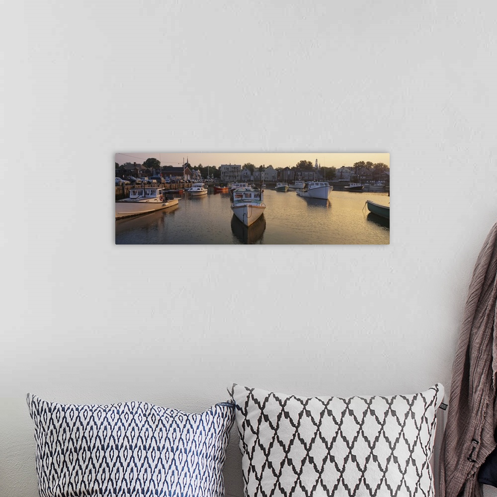 A bohemian room featuring Boats at a harbor, Rockport, Massachusetts
