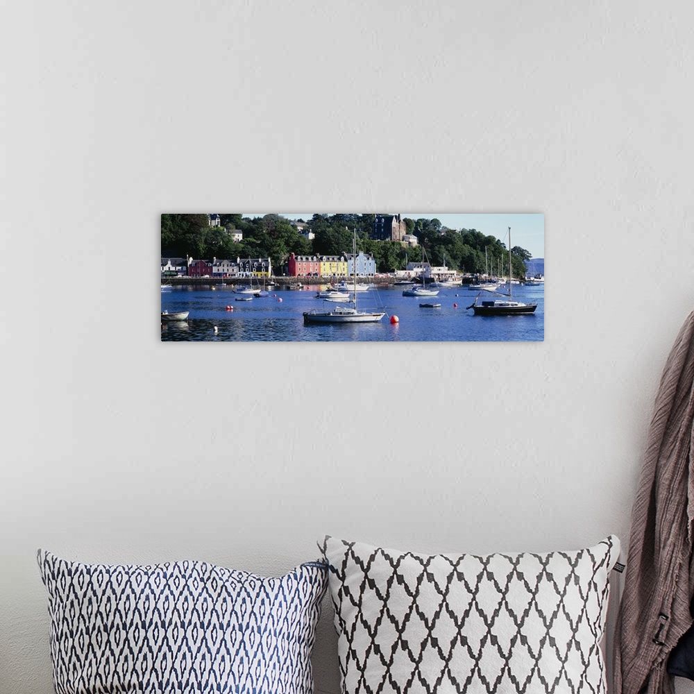 A bohemian room featuring Boats docked at a harbor, Tobermory, Isle of Mull, Scotland