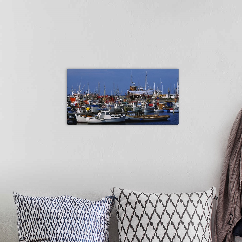 A bohemian room featuring Boats docked at the harbor, Sjaelland, Denmark