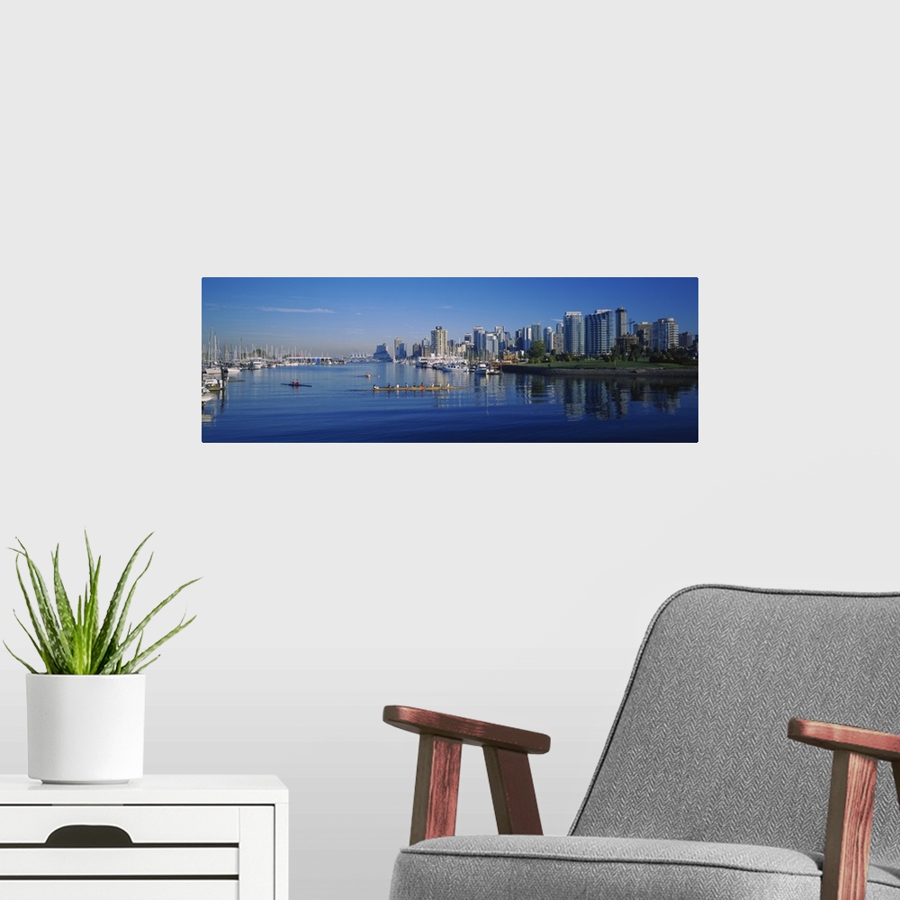 A modern room featuring Boats docked at the harbor, Vancouver, British Columbia, Canada