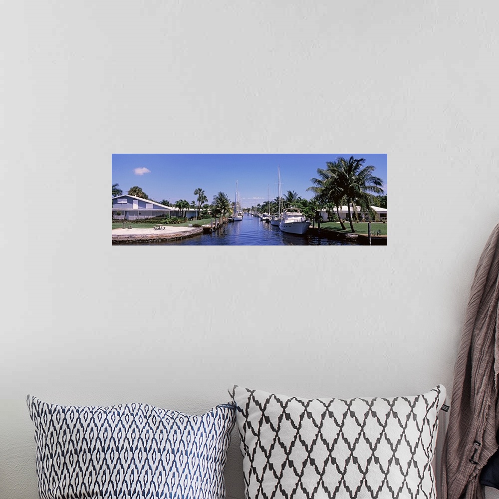 A bohemian room featuring Boats in a canal, Fort Lauderdale, Broward County, Florida