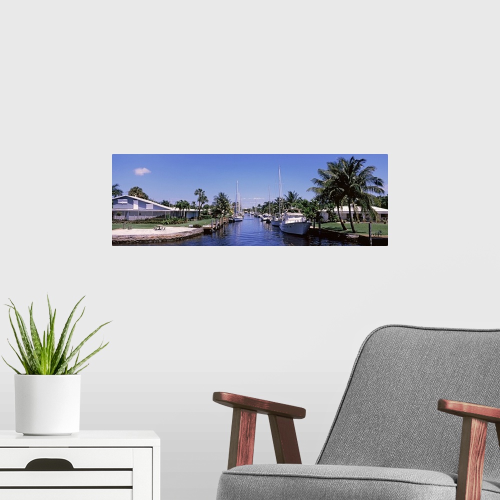A modern room featuring Boats in a canal, Fort Lauderdale, Broward County, Florida