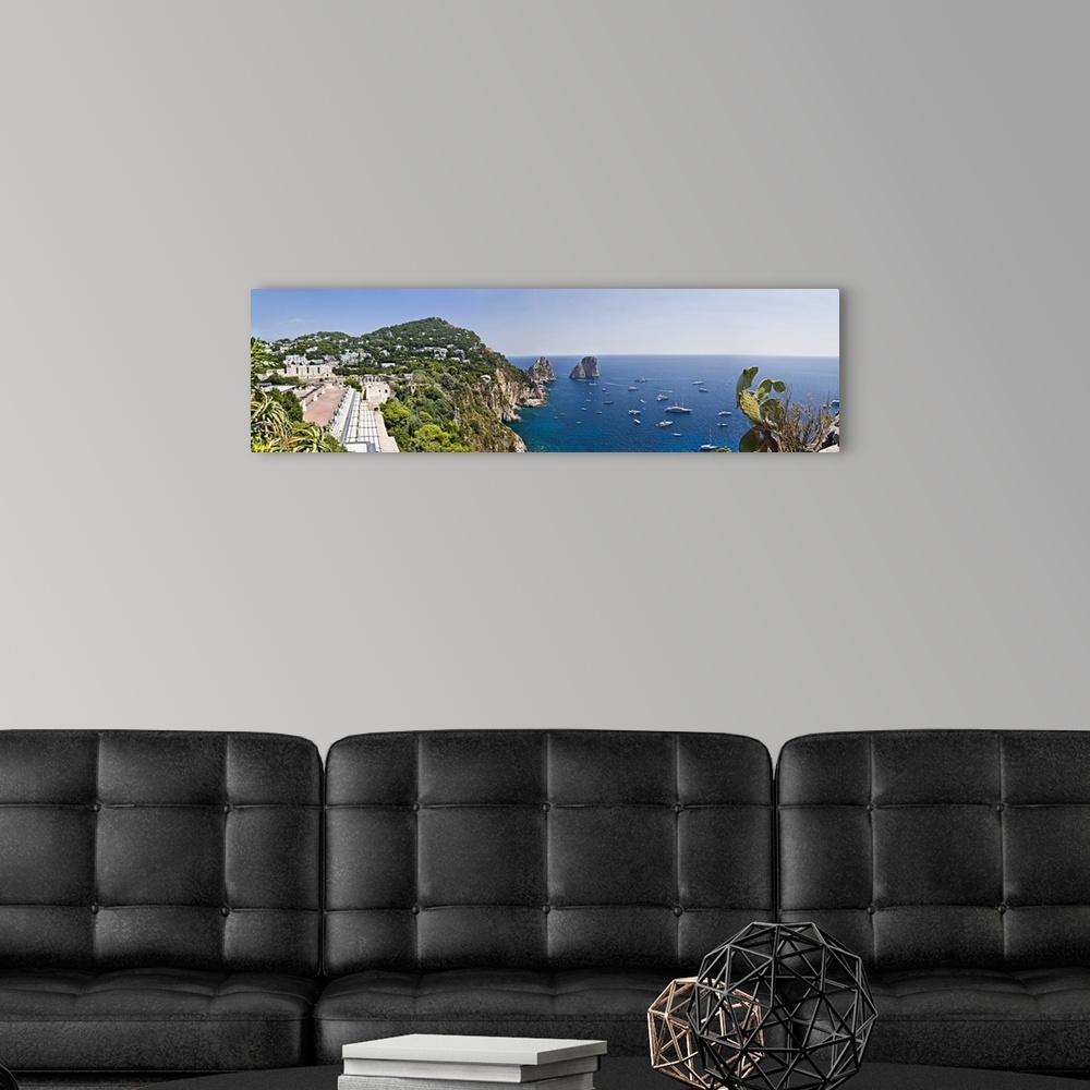 A modern room featuring Boats in the sea Faraglioni Capri Naples Campania Italy