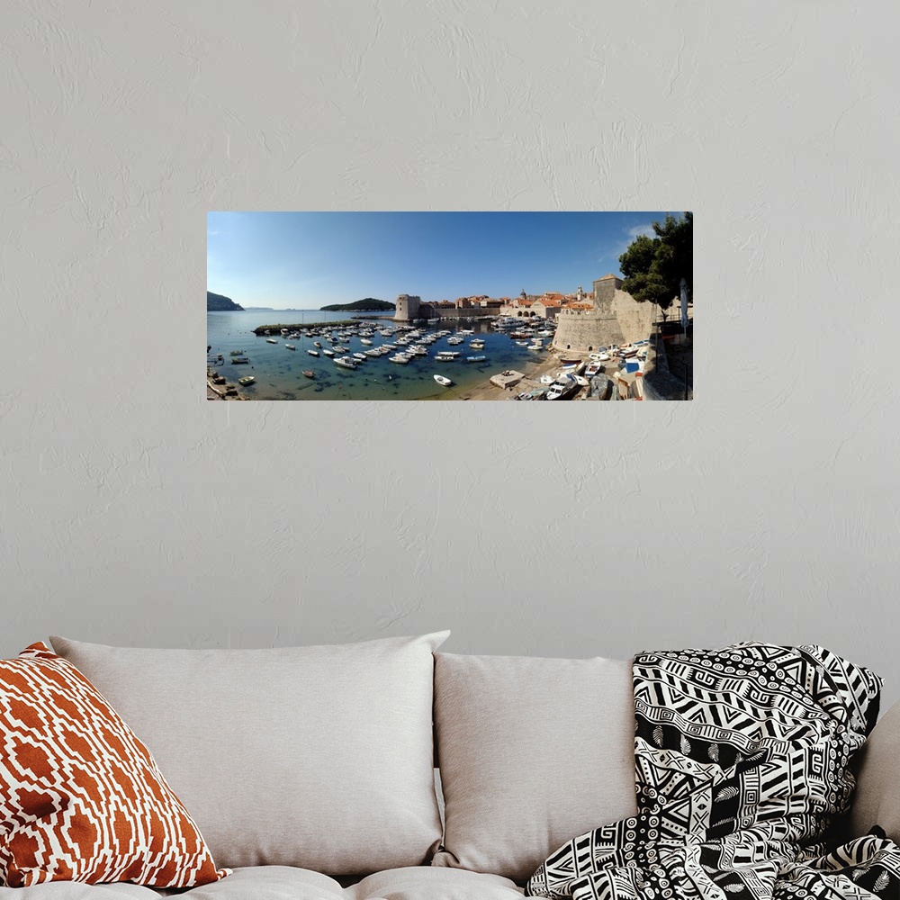 A bohemian room featuring Boats in the sea, Old City, Dubrovnik, Croatia