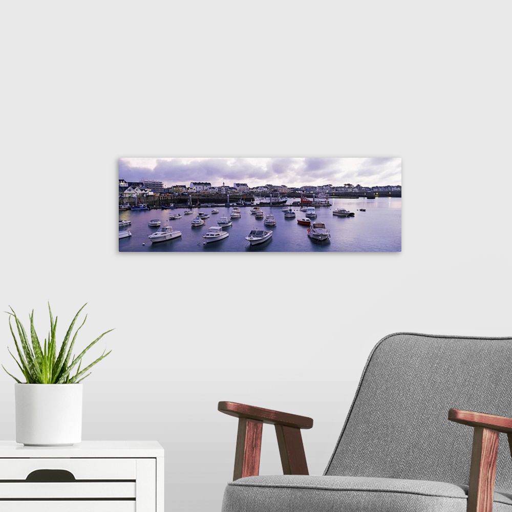 A modern room featuring Boats in the sea, Quiberon, Morbihan, Brittany, France