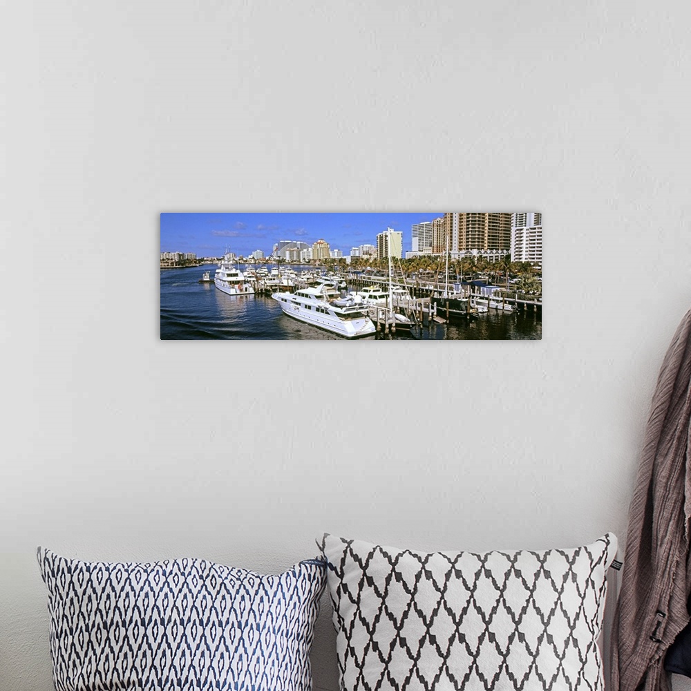 A bohemian room featuring Boats moored at a harbor, Fort Lauderdale, Broward County, Florida