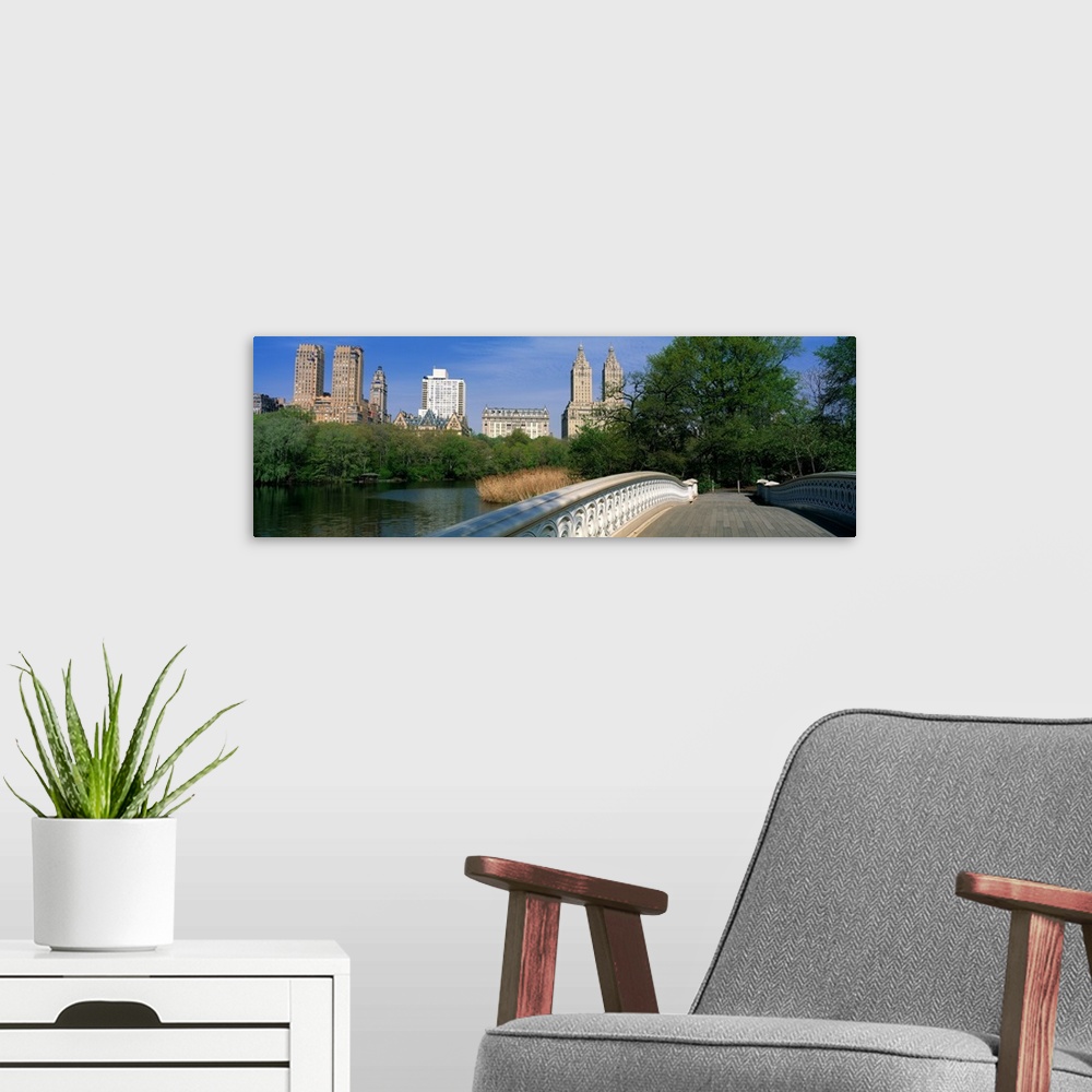 A modern room featuring Bow Bridge Central Park New York NY