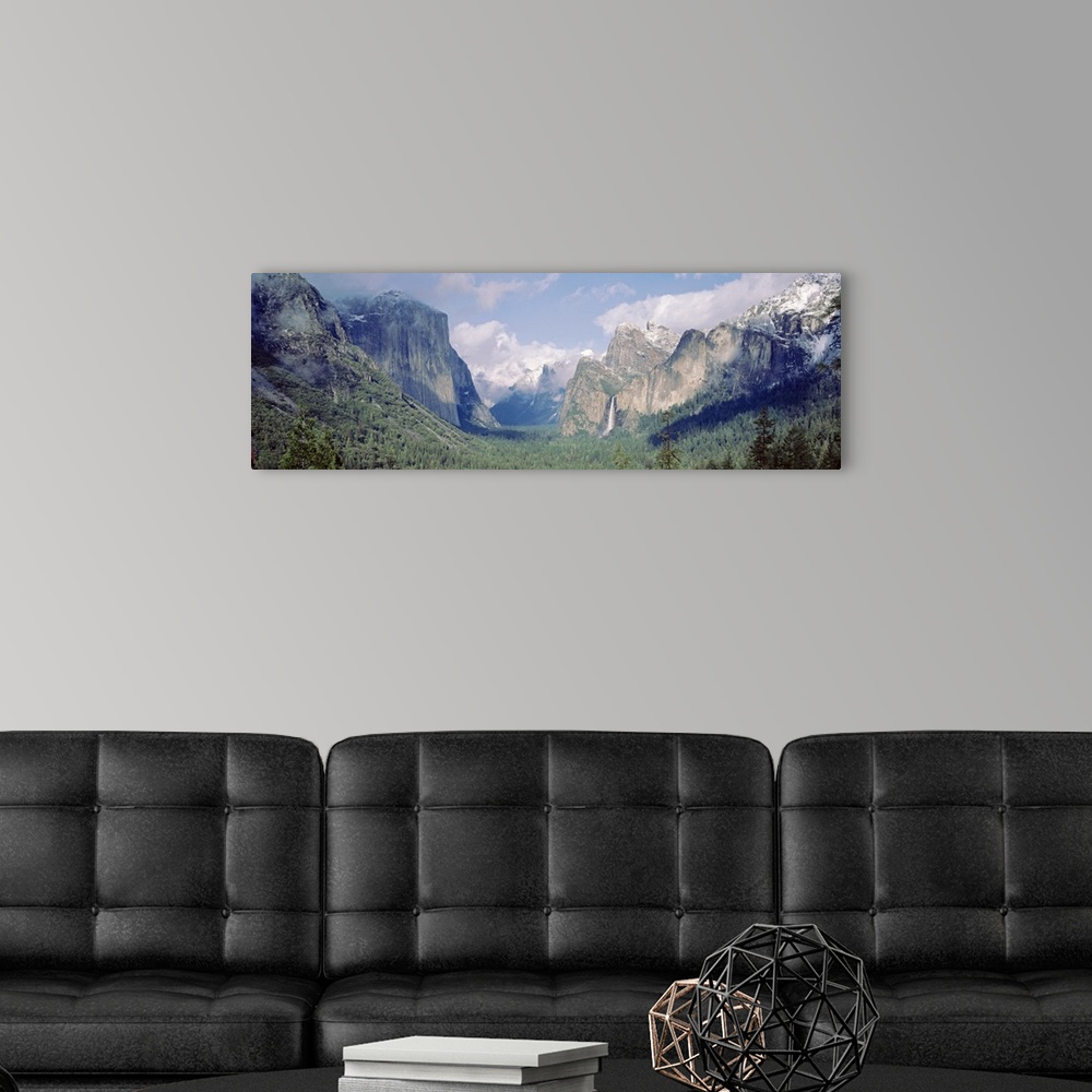 A modern room featuring Bridal Veil Falls El Capitan Yosemite National Park CA