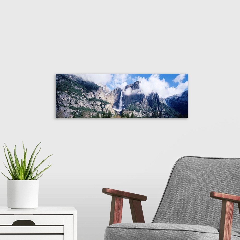 A modern room featuring Bridal Veil Falls Yosemite National Park CA
