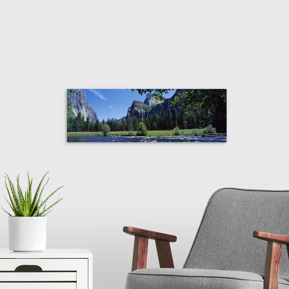 A modern room featuring Bridalveil Falls & Merced River Valley Floor Yosemite Nat'l Pk CA
