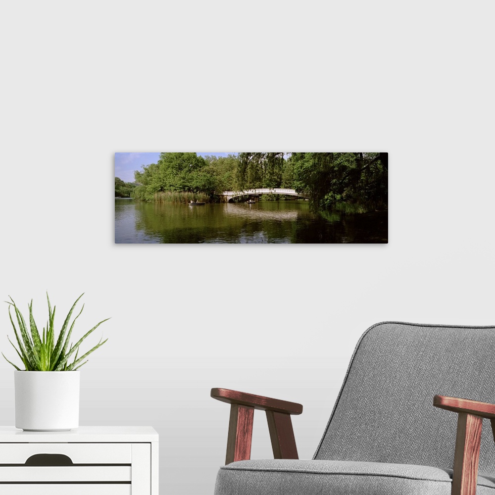 A modern room featuring Bridge across a lake, Central Park, Manhattan, New York City, New York State