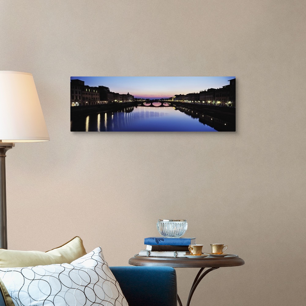 A traditional room featuring Bridge across a river Arno River Ponte Vecchio Florence Italy