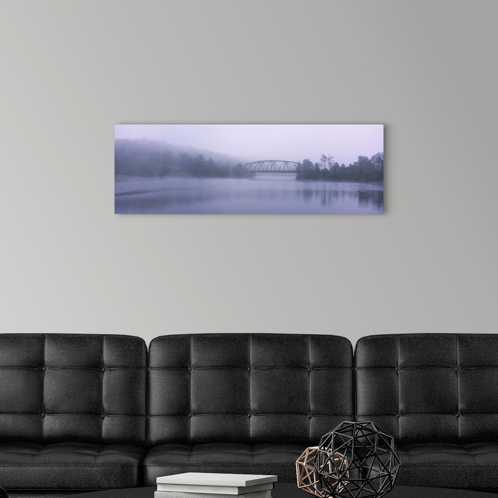 A modern room featuring Bridge across a river, Black River, Forestport, Adirondack Mountains, New York State