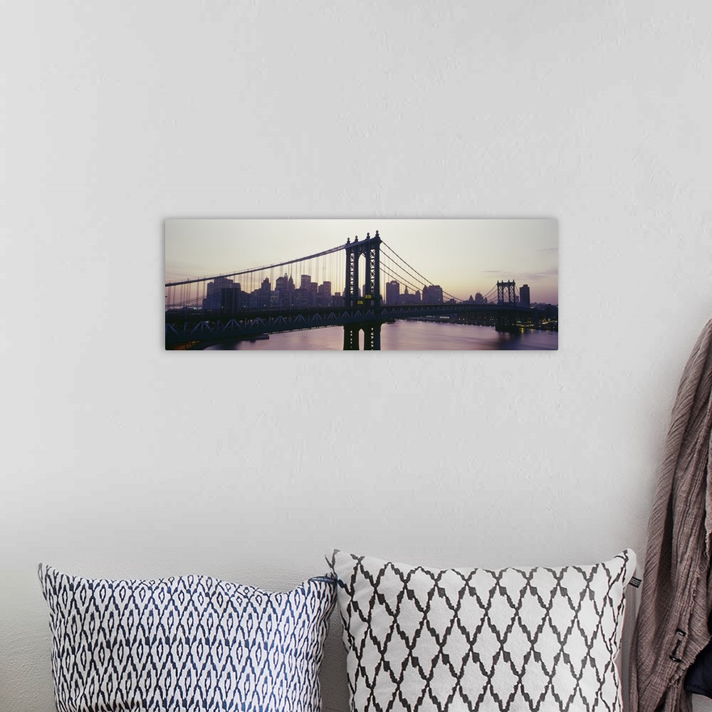 A bohemian room featuring Bridge across a river, Manhattan Bridge, East River, Manhattan, New York City, New York State