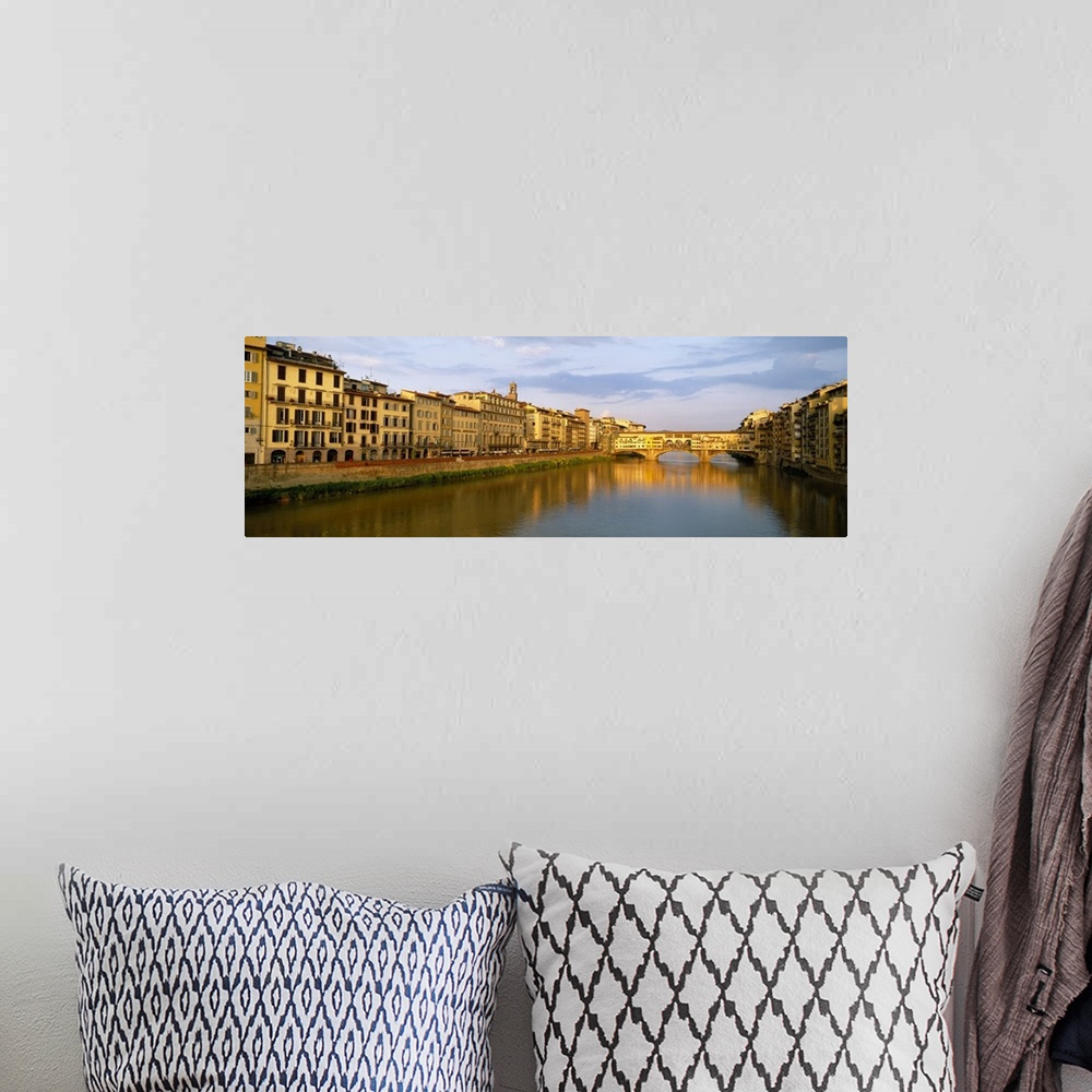 A bohemian room featuring Bridge across a river, Ponte Vecchio, Arno River, Florence, Tuscany, Italy