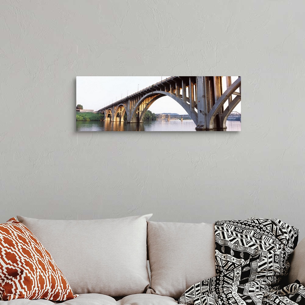 A bohemian room featuring Bridge across river Henley Street Bridge Tennessee River Knoxville Knox County Tennessee