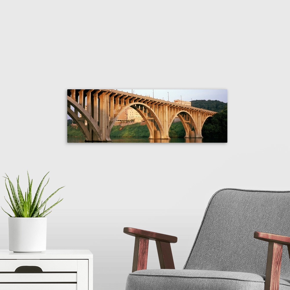 A modern room featuring Bridge across river Henley Street Bridge Tennessee River Knoxville Knox County Tennessee