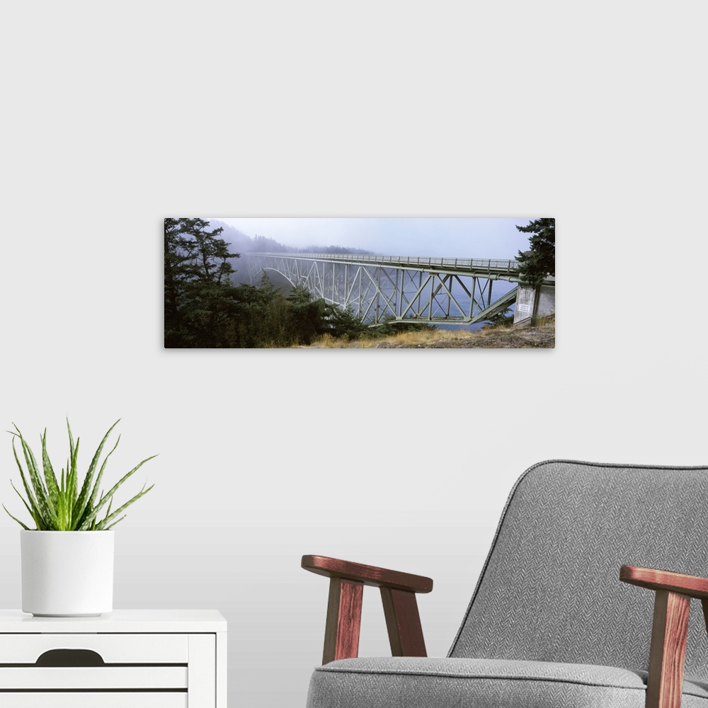 A modern room featuring Bridge across the river, Deception Pass Bridge, Deception Pass, Whidbey Island and Fidalgo Island...
