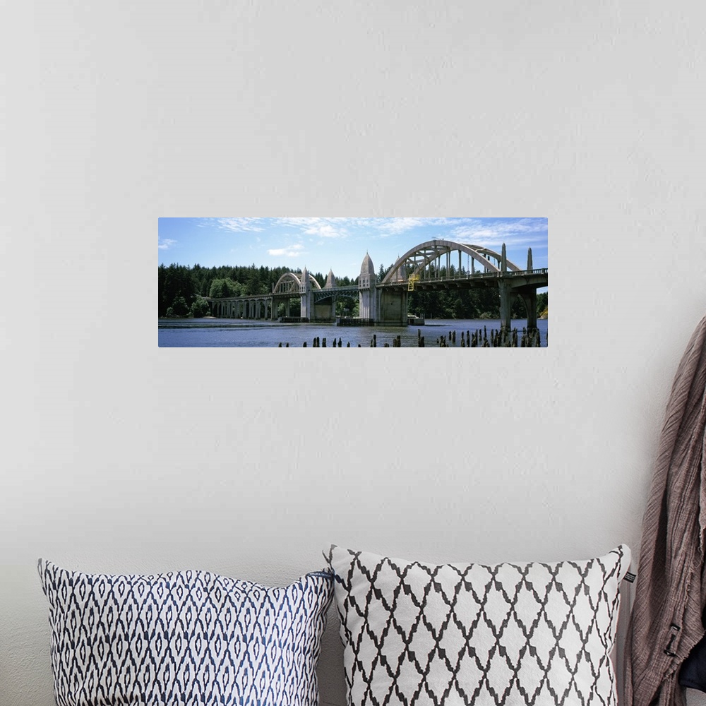 A bohemian room featuring Bridge across the river Siuslaw River Bridge Siuslaw River Florence Oregon