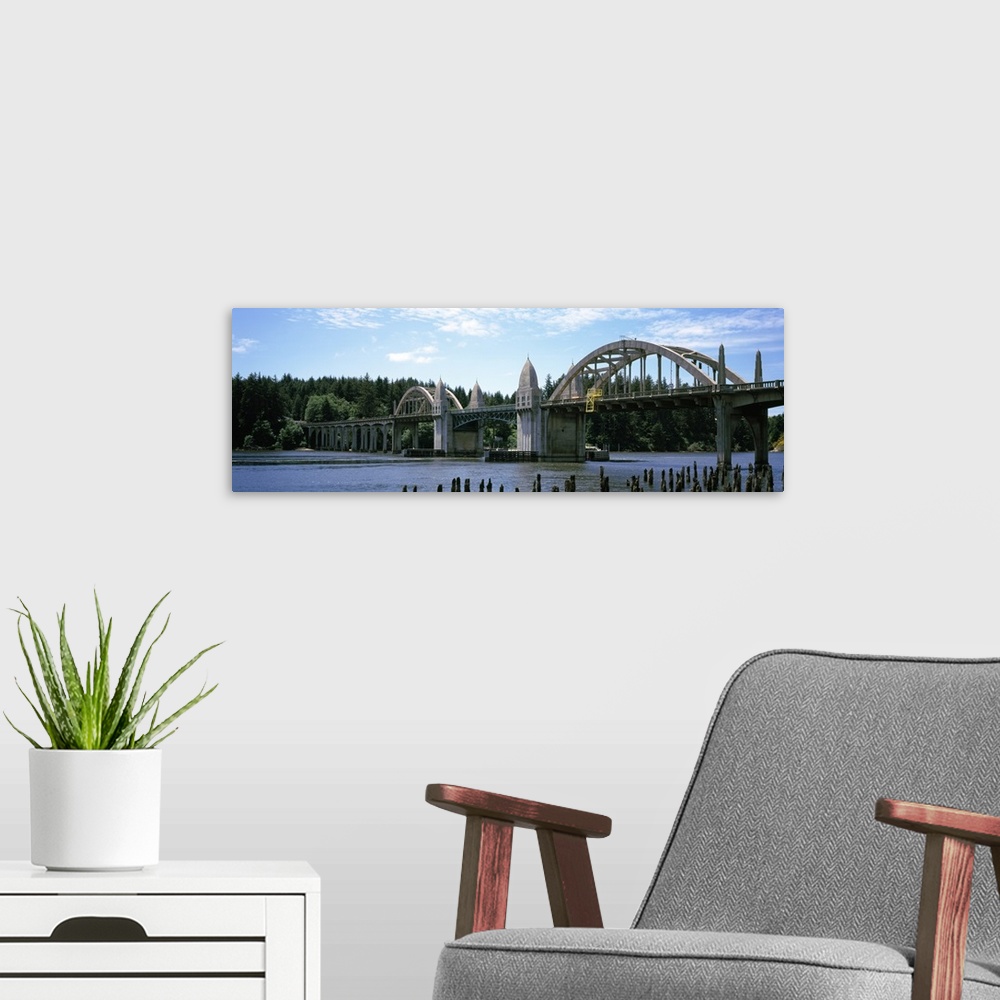A modern room featuring Bridge across the river Siuslaw River Bridge Siuslaw River Florence Oregon