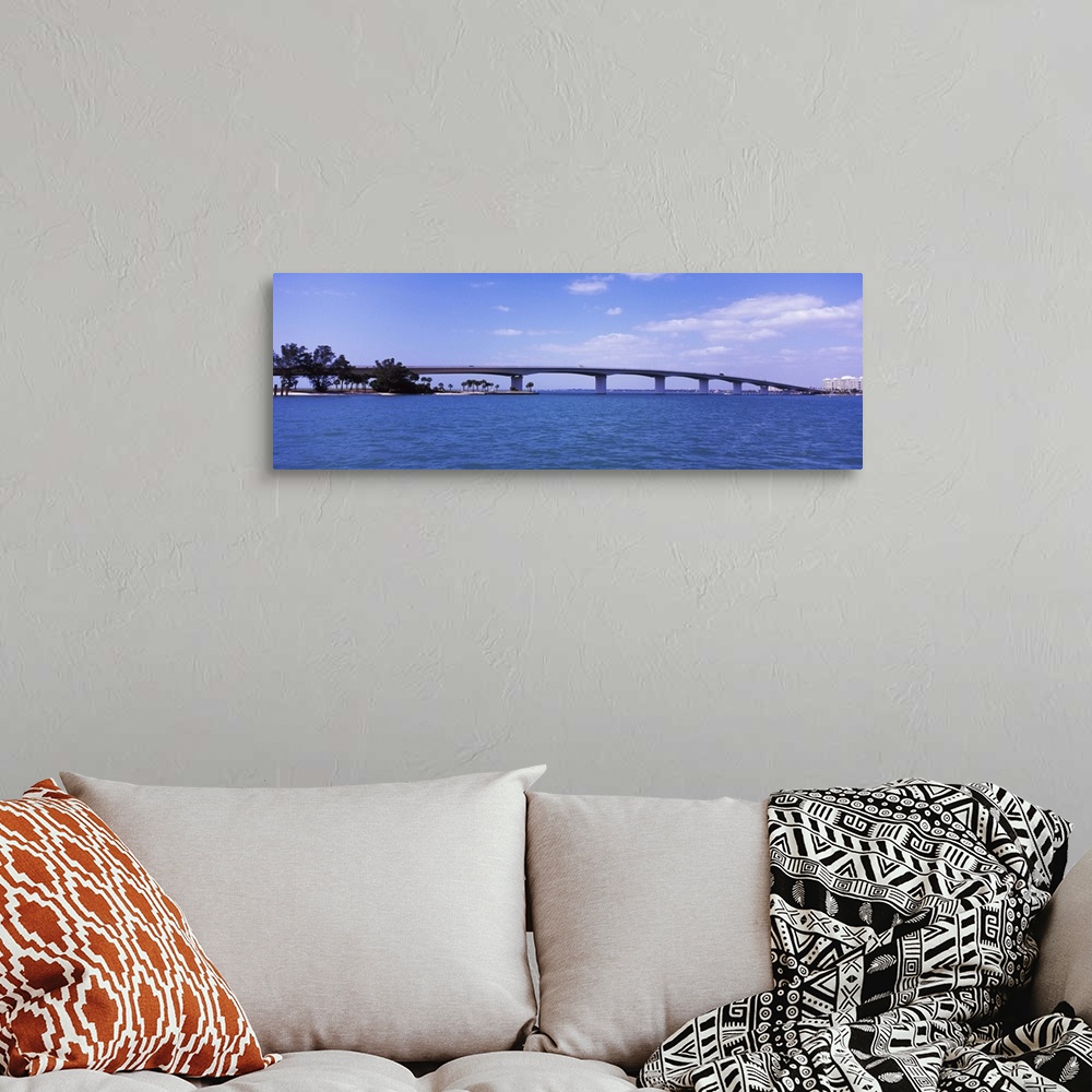 A bohemian room featuring Bridge across the sea, John Ringling Causeway Bridge, Sarasota Bay, Sarasota, Sarasota County, Fl...