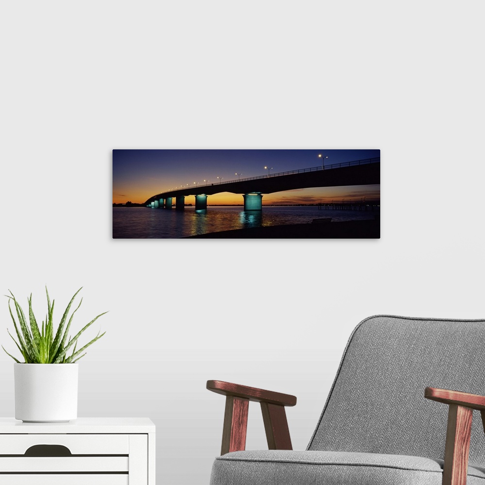 A modern room featuring Bridge across the sea, Ringling Bridge, Harts Landing, Sarasota, Sarasota County, Florida,