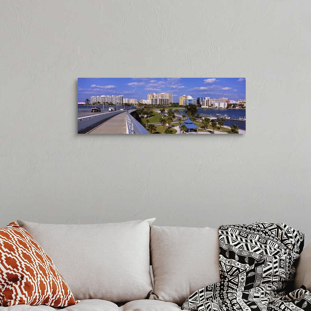 A bohemian room featuring Bridge across the sea, Ringling Causeway Bridge, Sarasota Bay, Sarasota, Florida