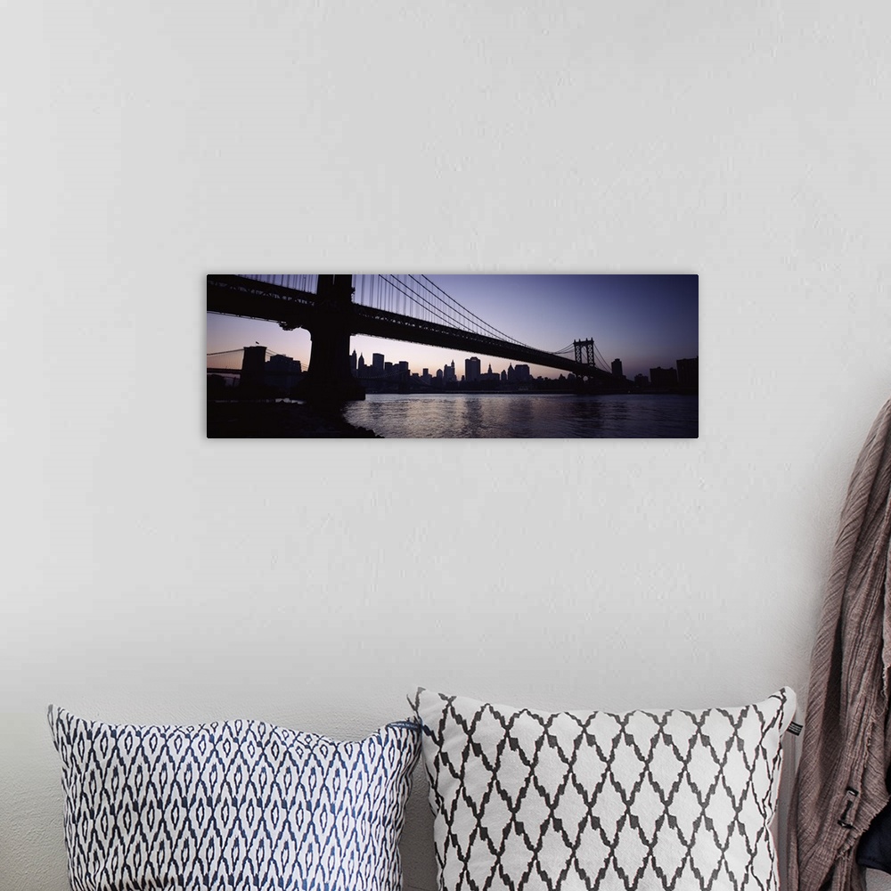 A bohemian room featuring Bridge, Manhattan Bridge, Lower Manhattan, New York City, New York State