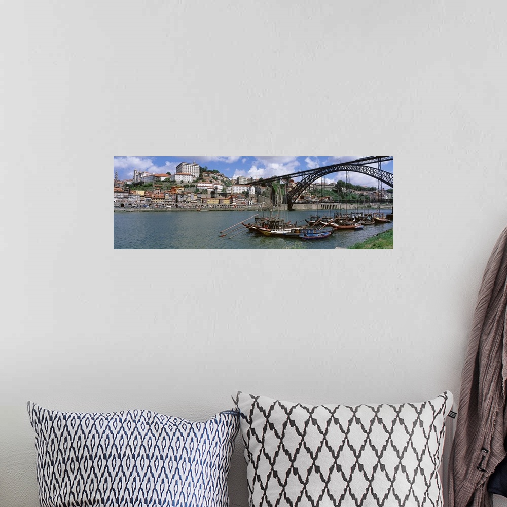 A bohemian room featuring Bridge over a river, Dom Luis I Bridge, Douro River, Porto, Douro Litoral, Portugal