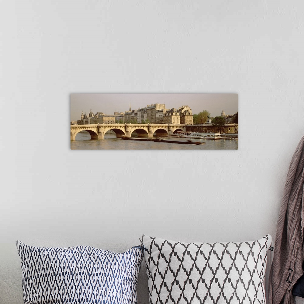 A bohemian room featuring Bridge over a river, Pont Neuf Bridge, Paris, France