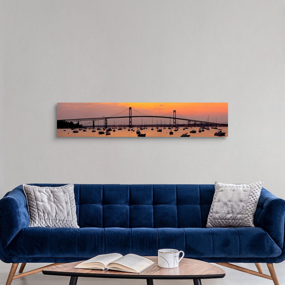 A modern room featuring Bridge over the sea, Newport Bridge, Jamestown, Rhode Island