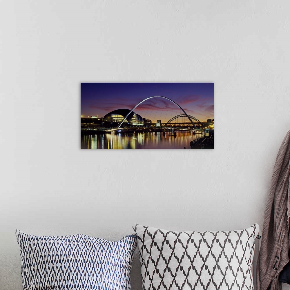 A bohemian room featuring Bridges across a river, Tyne River, Newcastle Upon Tyne, Tyne And Wear, England