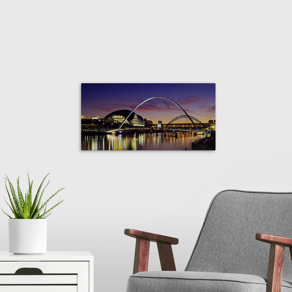 A modern room featuring Bridges across a river, Tyne River, Newcastle Upon Tyne, Tyne And Wear, England