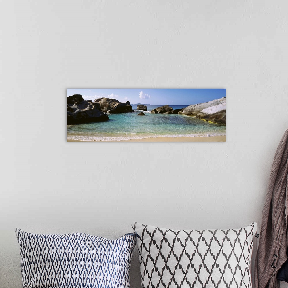 A bohemian room featuring British Virgin Islands, Virgin Gorda, Rock on the beach