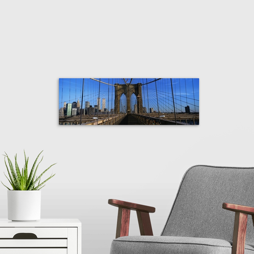 A modern room featuring Brooklyn Bridge New York City NY