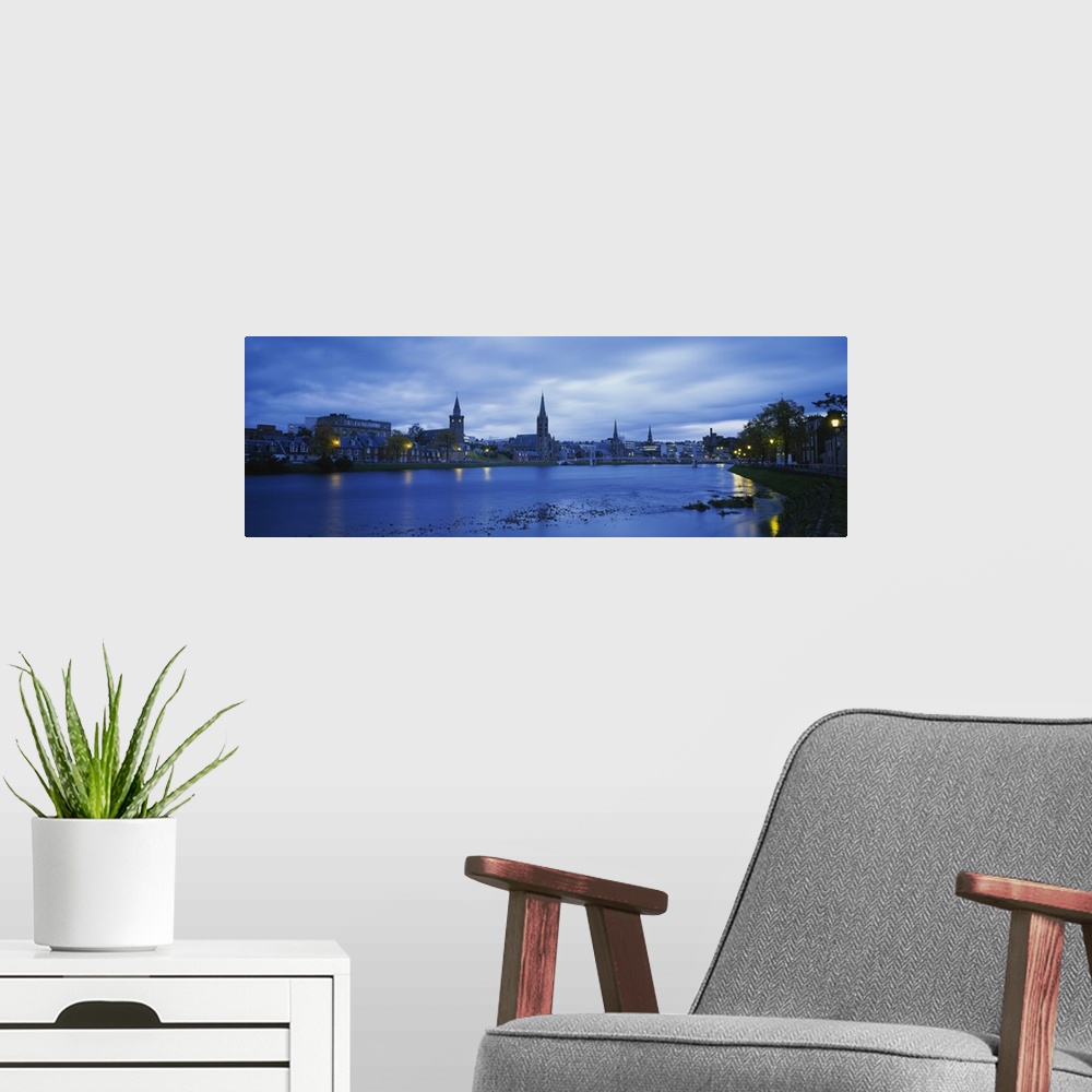 A modern room featuring Buildings along the river, Inverness, Scotland