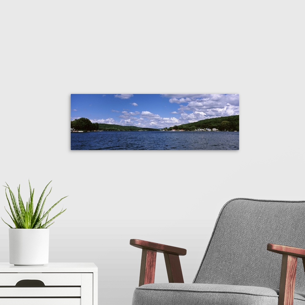A modern room featuring Buildings at the lakeside, Cuba Lake, Allegany County, New York State,