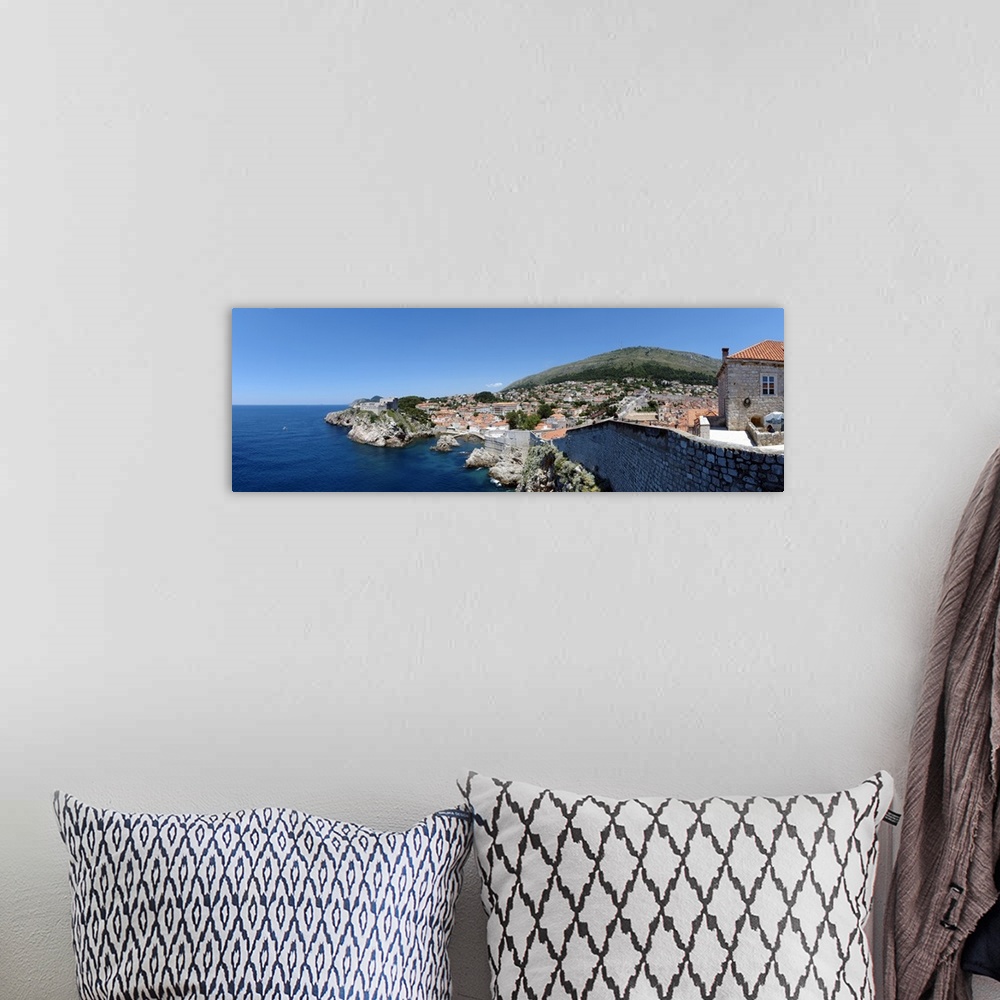 A bohemian room featuring Buildings at the waterfront, Adriatic Sea, Lovrijenac, Dubrovnik, Croatia