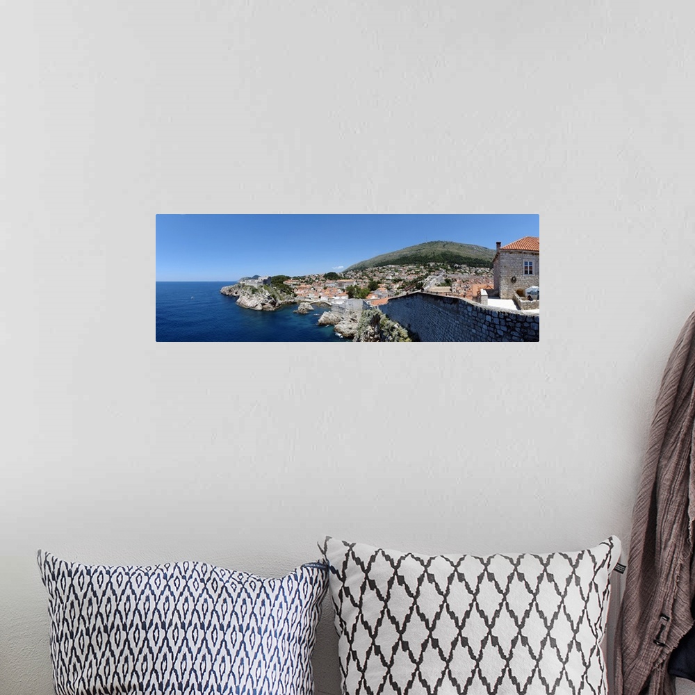A bohemian room featuring Buildings at the waterfront, Adriatic Sea, Lovrijenac, Dubrovnik, Croatia