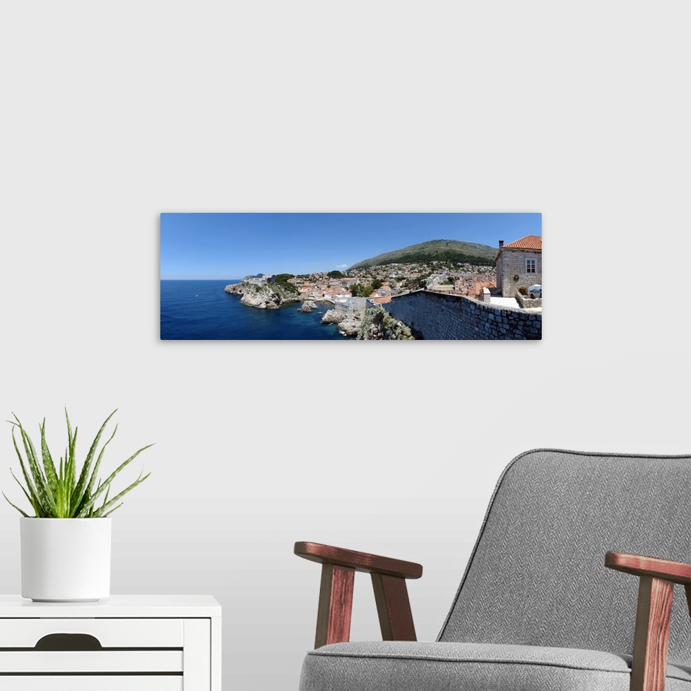 A modern room featuring Buildings at the waterfront, Adriatic Sea, Lovrijenac, Dubrovnik, Croatia