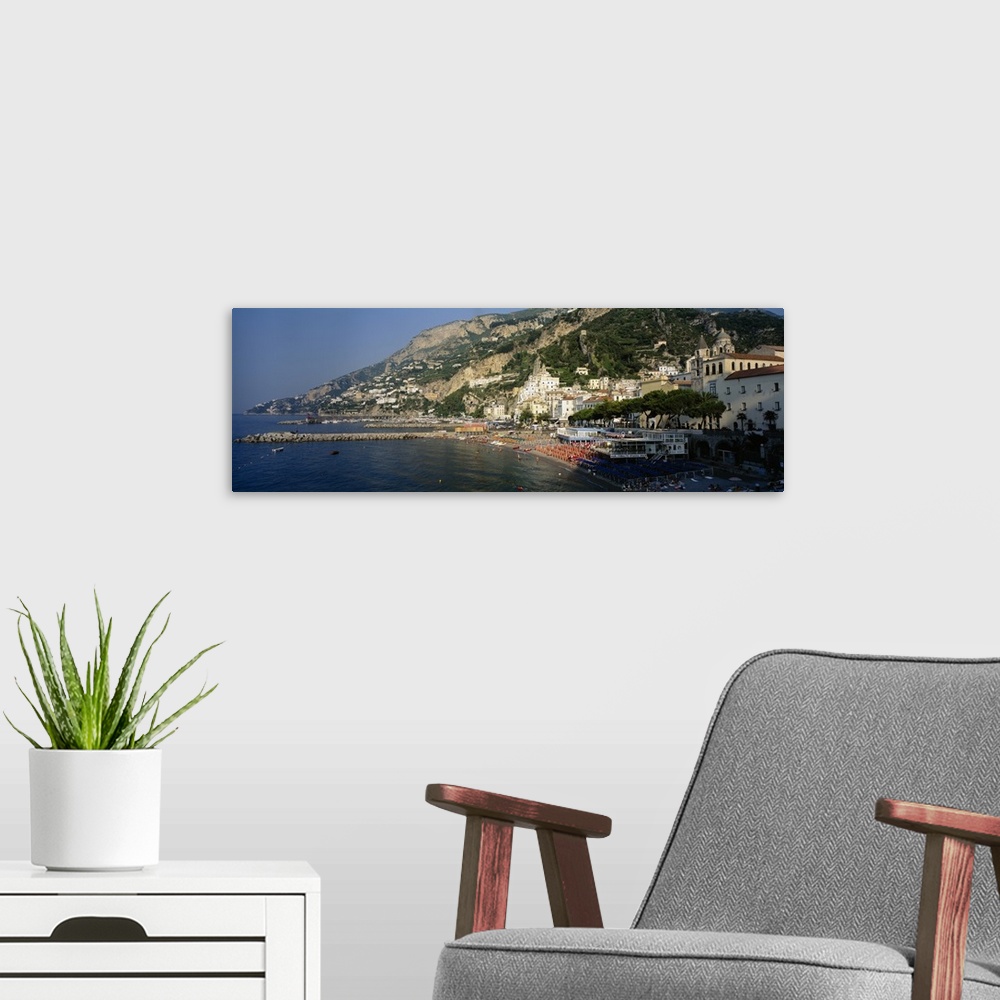 A modern room featuring Buildings at the waterfront, Amalfi, Campania, Italy