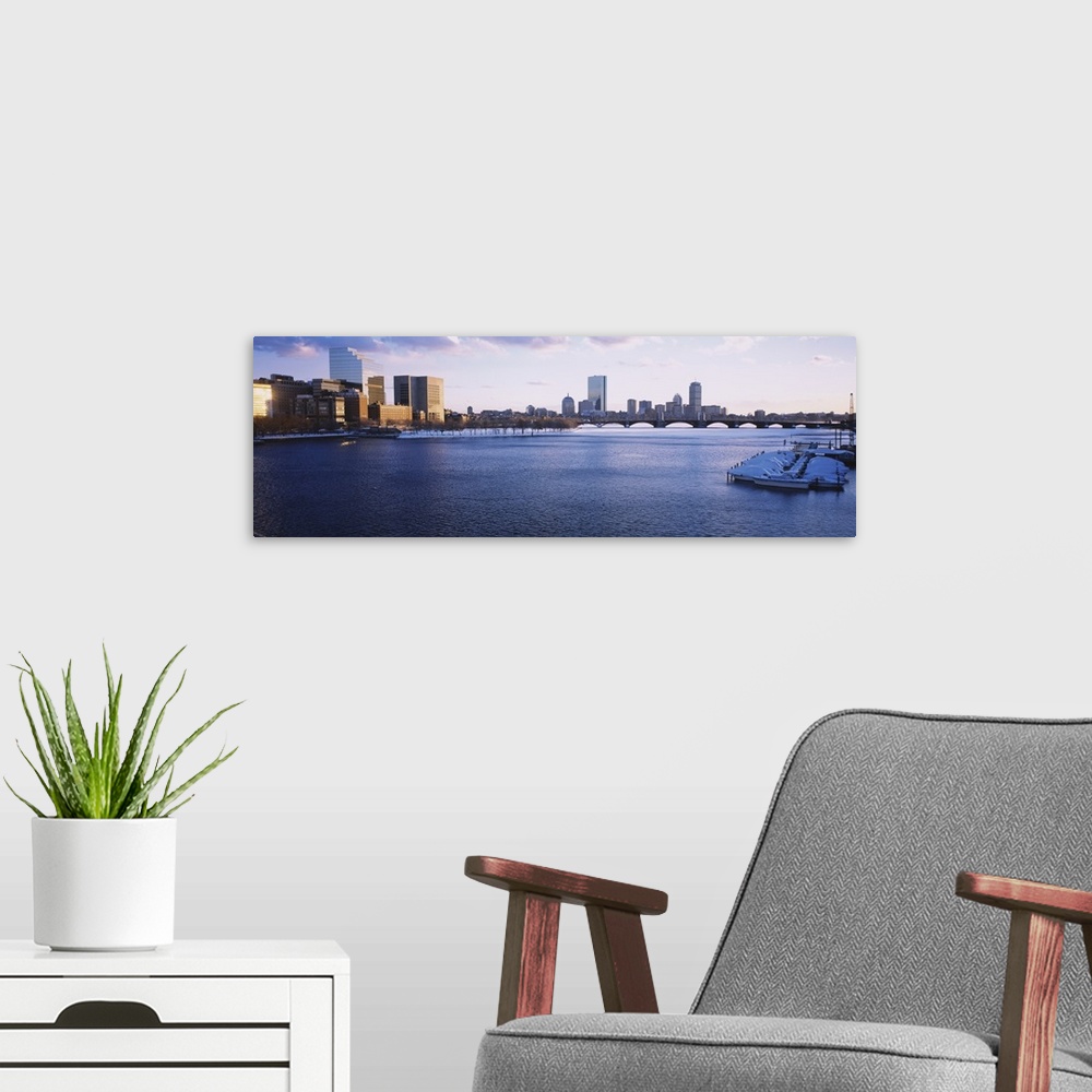 A modern room featuring Buildings at the waterfront, Charles River, Boston, Massachusetts