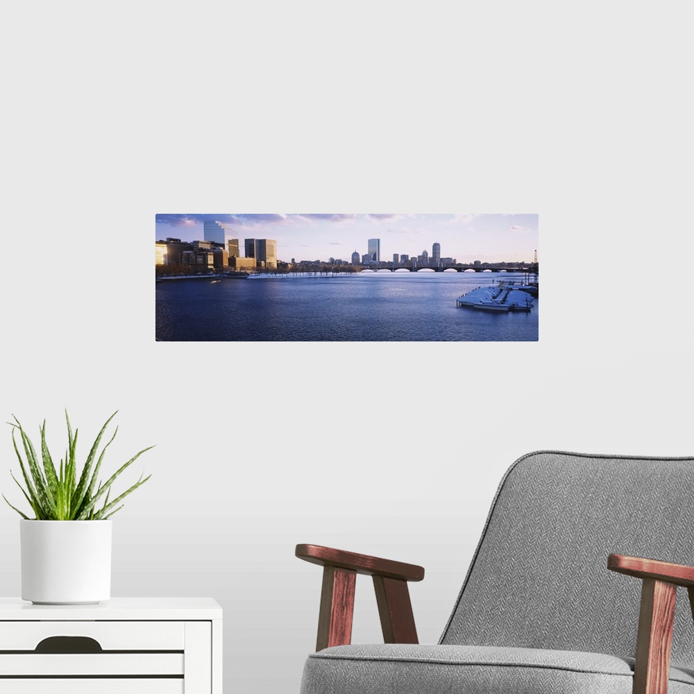 A modern room featuring Buildings at the waterfront, Charles River, Boston, Massachusetts