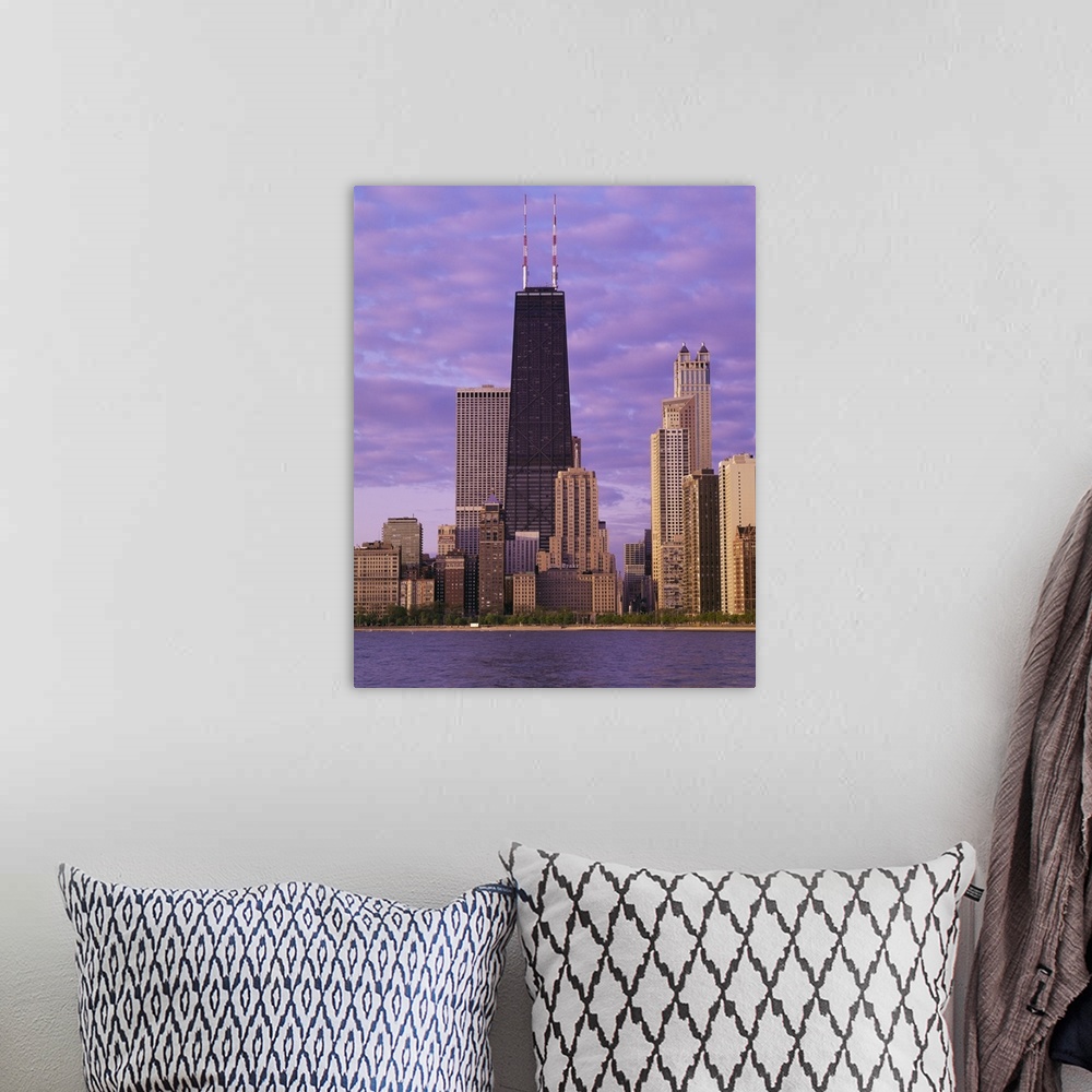 A bohemian room featuring Buildings at the waterfront, Chicago, Illinois