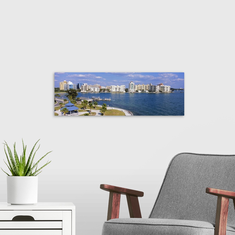 A modern room featuring Buildings at the waterfront, Golden Gate Point, Sarasota Bay, Sarasota, Florida
