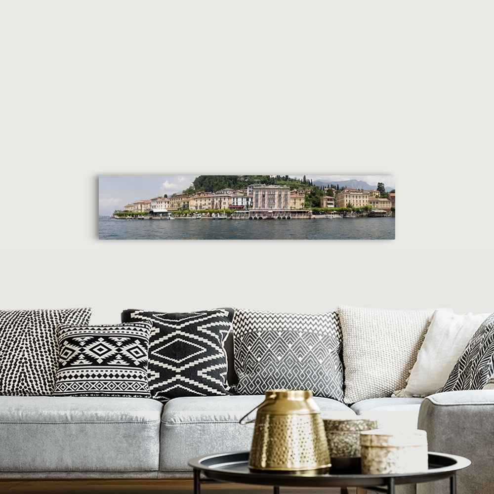 A bohemian room featuring Buildings at the waterfront Lake Como Bellagio Como Lombardy Italy