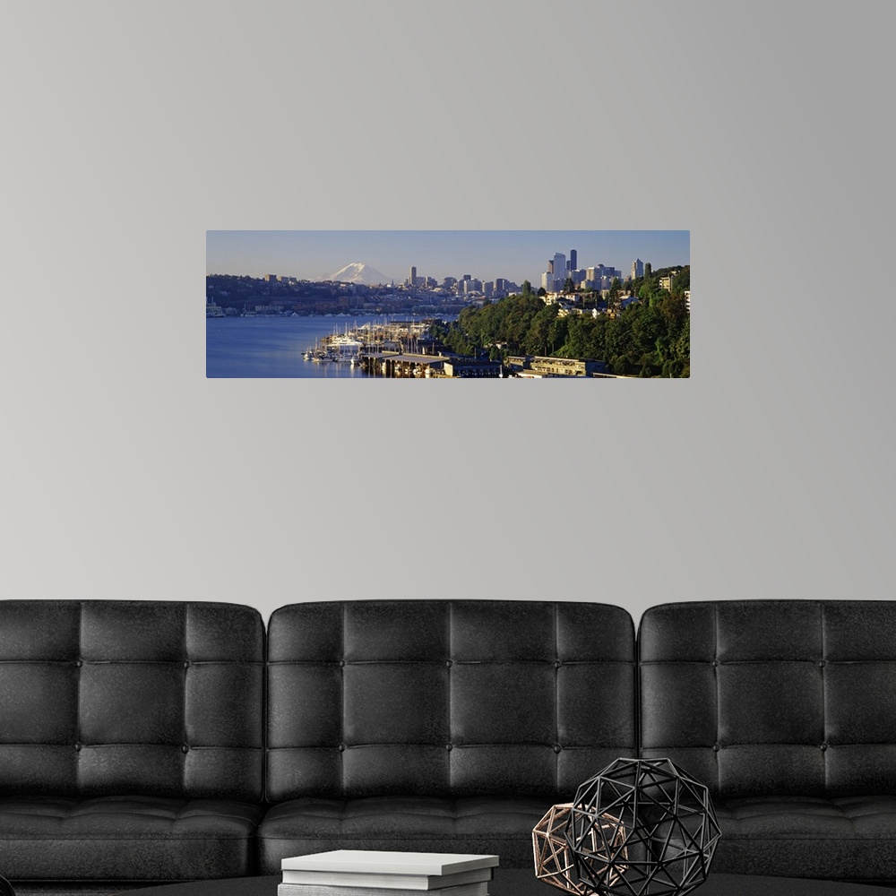 A modern room featuring Buildings at the waterfront, Lake Union, Seattle, Washington State