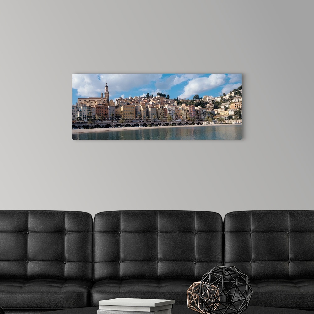 A modern room featuring Buildings at the waterfront Menton French Riviera Alpes Maritimes Provence Alpes Cote DAzur France